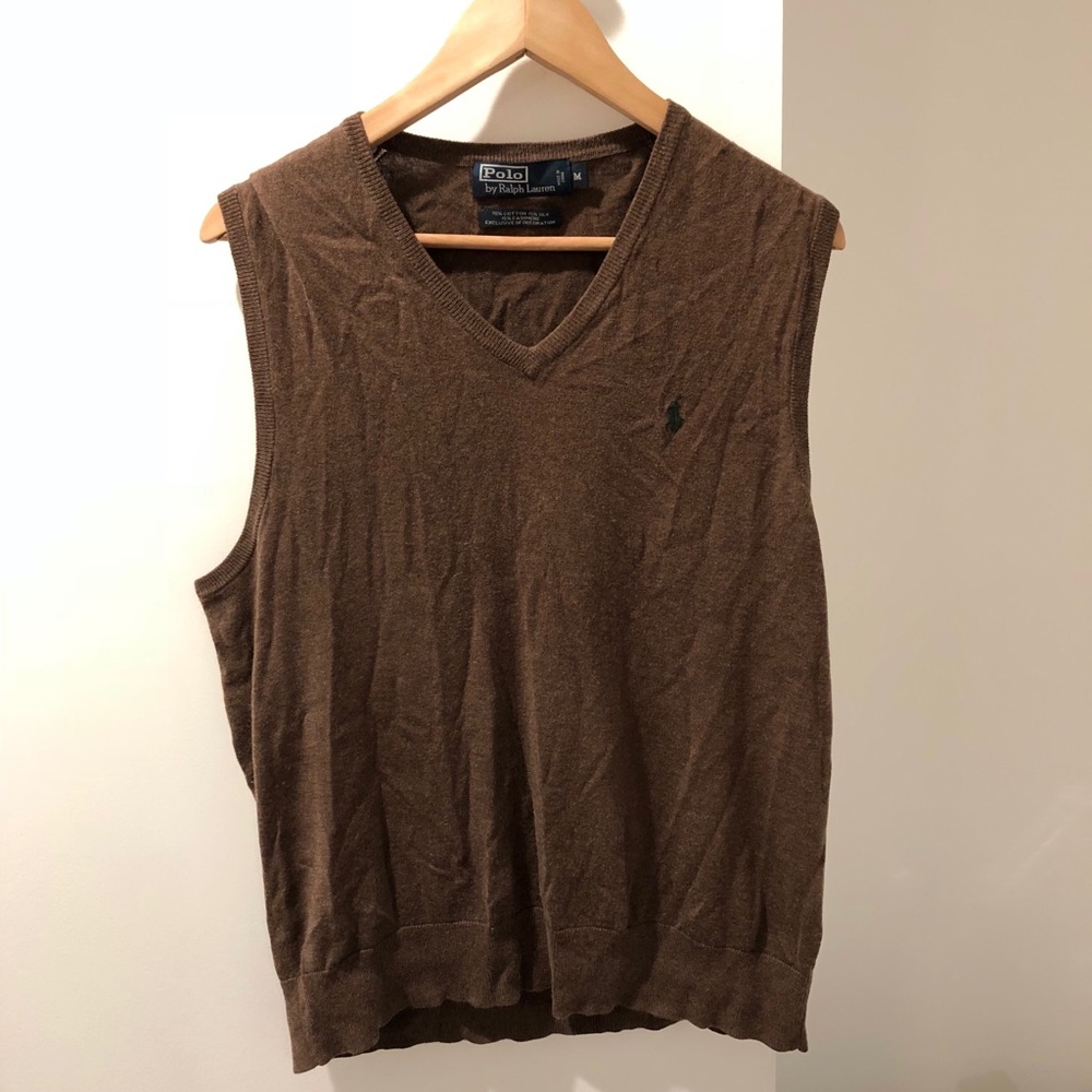 Polo Ralph Lauren brown sweater vest sz M